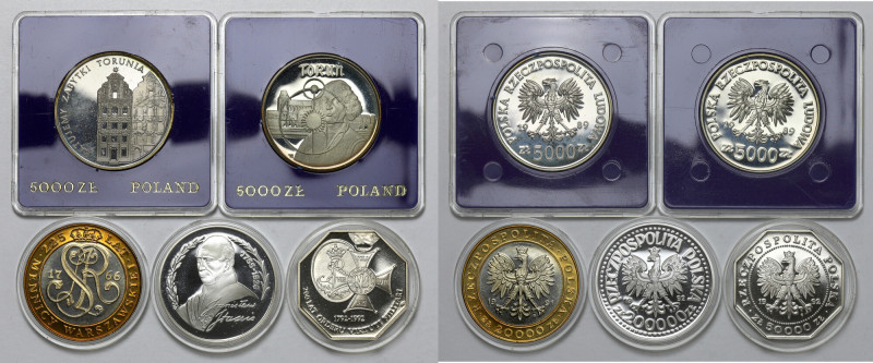 5.000 - 200.000 złotych 1989-92, zestaw (5szt) 

POLAND POLEN