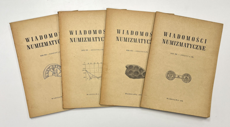 Wiadomości numizmatyczne 1976 - kompletny rocznik Pełny komplet Wiadomości Numiz...