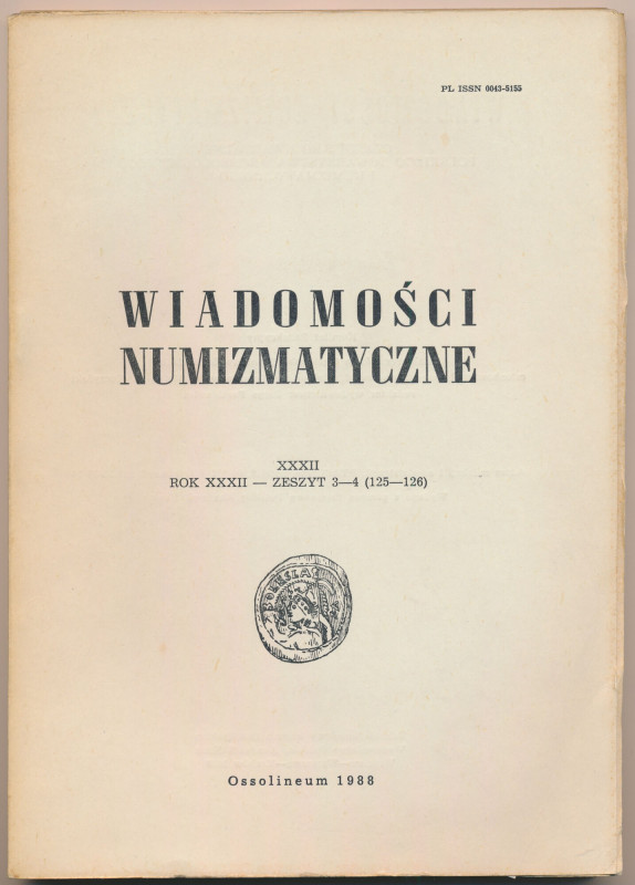 Wiadomości numizmatyczne 1988/3-4