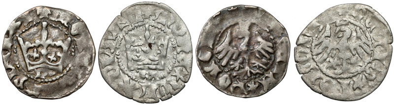 Władysław II Jagiełło, Półgrosze Kraków - litery P i SA (2szt) W zestawie cenion...
