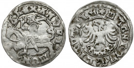 Aleksander Jagiellończyk, Półgrosz Wilno - renesansowy Rzadsza odmiana z napisem renesansowo-gotyckim po obydwóch stronach.
Reference: Kopicki 3126
...
