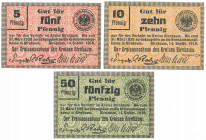 Birnbaum (Międzychód), 5, 10 i 50 pfg 1918 (3szt) Reference: Tieste 0660.05.15-17
Grade: UNC 

POLAND POLEN GERMANY RUSSIA NOTGELDS
