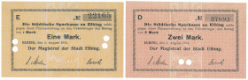 Elbing (Elbląg), 1 i 2 mk 1914 (2szt) Reference: Diesner 91.1-2
Grade: UNC/1, 1- 

POLAND POLEN GERMANY RUSSIA NOTGELDS