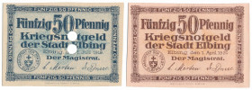 Elbing (Elbląg), 50 pfg 1919 i 1920 (2szt) Reference: Tieste 1650.05.20-25
Grade: 1, 1/AU 

POLAND POLEN GERMANY RUSSIA NOTGELDS