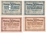 Elbing (Elbląg), 4x 50 pfg 1919-20 (4szt) Reference: Tieste 1650.05.20,0.25
Grade: 1, 1/AU 

POLAND POLEN GERMANY RUSSIA NOTGELDS