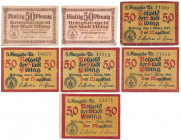 Elbing (Elbląg), 50 pfg 1920-21 w tym ODWROTKI (7szt) 
Grade: 4, 2, 1+/1, 1- 

POLAND POLEN GERMANY RUSSIA NOTGELDS