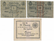Kempen (Kępno) i Filehne (Wieleń), 5 -50 pfg 1917 (3szt) 
Grade: 1-, 4, 3 

POLAND POLEN GERMANY RUSSIA NOTGELDS