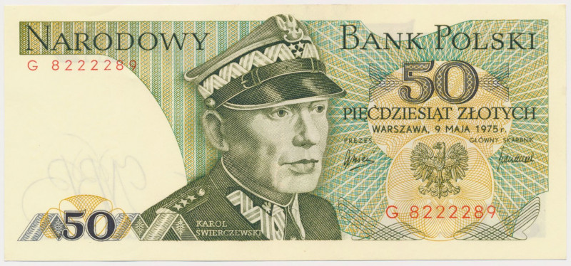 50 złotych 1975 - G Reference: Miłczak 144a
Grade: UNC