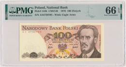 100 złotych 1976 - AS Reference: Miłczak 146
Grade: PMG 66 EPQ