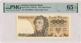 500 złotych 1976 - AK Rzadki rocznik banknotu 500 zł.&nbsp; Reference: Miłczak 148
Grade: PMG 65 EPQ