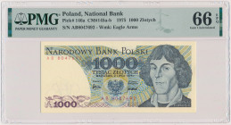 1.000 złotych 1975 - AB Reference: Miłczak 145b
Grade: PMG 66 EPQ