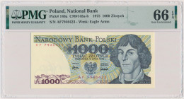 1.000 złotych 1975 - AF Reference: Miłczak 145b
Grade: PMG 66 EPQ