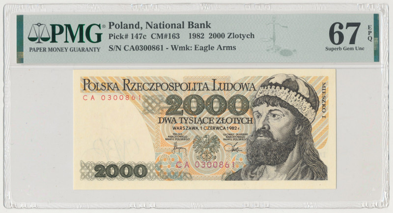 2.000 złotych 1982 - CA Reference: Miłczak 163
Grade: PMG 67 EPQ