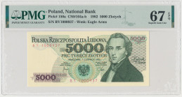 5.000 złotych 1982 - BY Reference: Miłczak 164b
Grade: PMG 67 EPQ