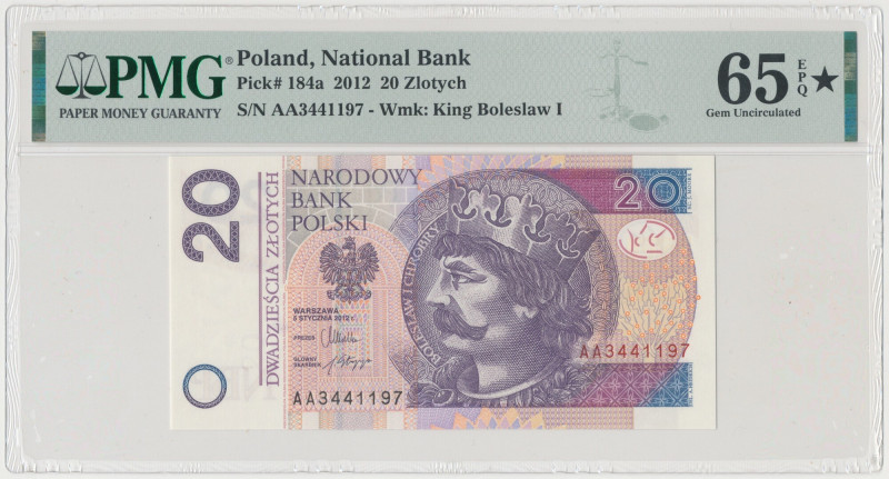 20 złotych 2012 - AA 
Grade: PMG 65 EPQ★