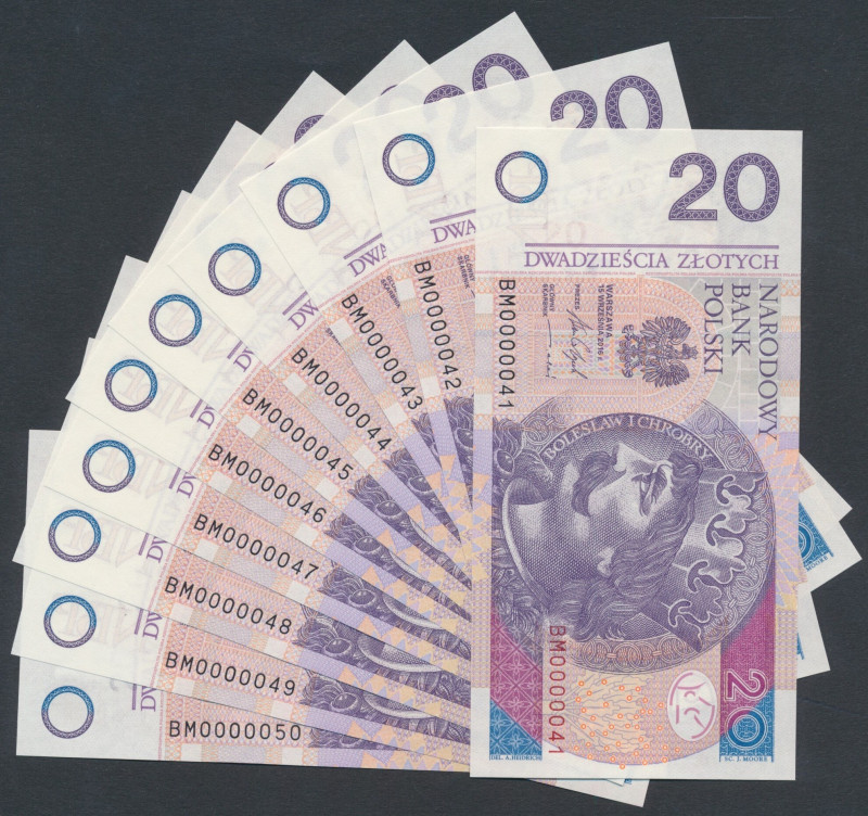 20 zł 2016 BM - 0000041 do 50 (10szt) 
Grade: 1, 1/AU