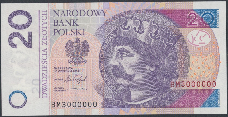 20 zł 2016 BM - 3000000 - milionowy 
Grade: UNC