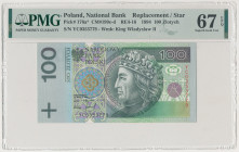 100 złotych 1994 - YC - seria zastępcza Reference: Miłczak 199d
Grade: PMG 67 EPQ
