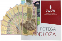 PWPW Żubry 9 szt. - Potęga Podłoża (polski) Pełny komplet odmian najnowszego banknotu promocyjnego Polskiej Wytwórni Papierów Wartościowych, którego m...
