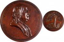 "1776" (post-1807) Franklin American Beaver Medal. Betts-546, Julian CM-8, Greenslet GM-80. Bronzed Copper. Specimen-66 BN (PCGS).
A superb example o...