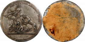 "1781" (before January 23, 1783) Libertas Americana Medal. Reverse Cliché. Original. Workshop of Augustin Dupre. As Betts-615. White Metal. Specimen-6...