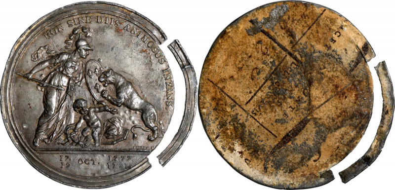 "1781" (ca. March 1783) Libertas Americana Medal. Reverse Cliché. Original. Work...