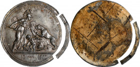 "1781" (ca. March 1783) Libertas Americana Medal. Reverse Cliché. Original. Workshop of Augustin Dupre. As Betts-615. White Metal.
48.1 mm, 0.7 mm to...