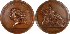 "1781" (1783) Libertas Americana Medal. Original. Paris Mint. By Augustin Dupre. Adams-Bentley 15, Betts-615. Copper. MS-65 (PCGS).
A wholesome and w...