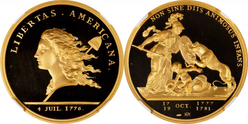 "1781" (2000) Libertas Americana Medal. Modern Paris Mint Dies. Gold. #0149/1776...