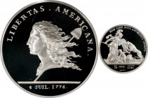 Two-Piece Set of "1781" (2004) Libertas Americana Medals. Modern Paris Mint Dies. Silver. Proof-69 Deep Cameo (PCGS).
40 mm each. Both examples are h...