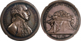 "1797" (ca. 1859) Sansom Medal. First Reissue. Musante GW-59, Baker-72, Julian PR-1. Silver. AU-55 (NGC).
41 mm. A richly original example toned in s...