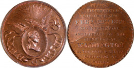 "1832" (ca. 1858) Civic Procession Medal. Second Restrike. Musante GW-130-R2, Baker-160D. Copper. Thick Planchet. MS-66 RB (PCGS).
32 mm. An exquisit...