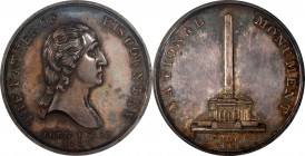 1848 National Monument Medal. Musante GW-178, Baker-320A. Silver. MS-61 (NGC).
40 mm. Rich steel-olive toning blankets the obverse, but is confined t...