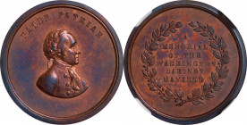 "1859" (1859-1904) Washington Cabinet Medal. By Anthony C. Paquet. Musante GW-240, Baker-325C, Julian MT-22. Bronze. MS-66 RB PL (NGC).
21 mm. A glor...