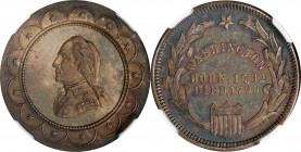 "1799" (ca. 1862) Washington in Semicircles and Stars / Shield and Star Medal. By George Hampden Lovett. Musante GW-537, Baker-141B. Silver. MS-65 (NG...