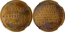 Undated (1861) Anti-Confederate Political Medal. DeWitt-C 1861-5. Brass. MS-63 (NGC).
34 mm. Handsome surfaces exhibit mottled rose-russet and steel-...