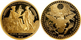 Two-Piece Set of "1776" (2013) United States Diplomatic Medals. Modern Paris Mint Dies. Gold. Proof-70 Deep Cameo (PCGS).
38 mm each, 1 ounce each. B...