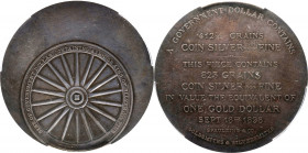 1896 Bryan Dollar. HK-780, Schornstein-6. Rarity-5. Silver. MS-63 (PCGS).
52 mm. An outstandingly original Choice Mint State example of a popular Bry...