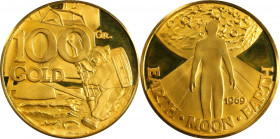 Italy. 1969 Cocepa / Il Tempo Commemorative Moon Landing Medal. Awarded to Edwin Aldrin. Gold. Mint State.
60 mm, .900 fine. 100 grams, 90 grams AGW....
