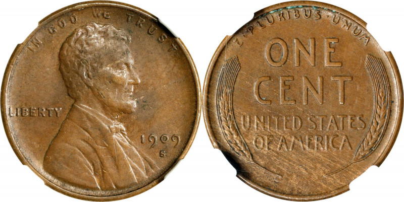 1909-S Lincoln Cent. V.D.B. AU-55 BN (NGC).
Here is an example of the perennial...