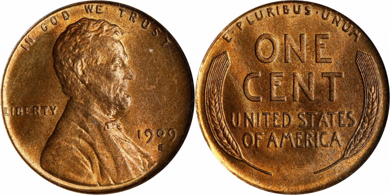 1909-S Lincoln Cent. MS-65 RD (PCGS). OGH--First Generation.
A fully lustrous a...