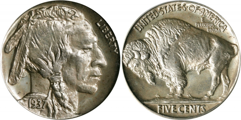 1937 Buffalo Nickel. Proof-64 (PCGS). OGH.
Lightly toned silver-gray with a ful...