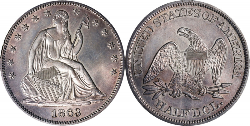 1863 Liberty Seated Half Dollar. WB-101. MS-63 (PCGS). CAC. OGH--First Generatio...