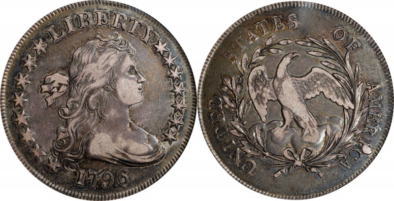 1796 Draped Bust Silver Dollar. BB-65, B-5. Rarity-4. Large Date, Small Letters....