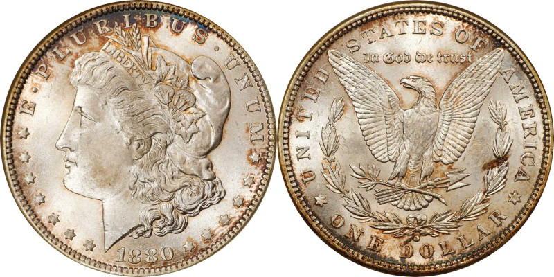 1880-O Morgan Silver Dollar. MS-64 (NGC). CAC. OH.
Lightly toned in iridescent ...