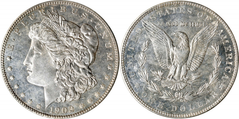 1902 Morgan Silver Dollar. MS-63 PL (PCGS). OGH--First Generation.
The lightest...