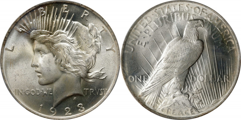 1923 Peace Silver Dollar. MS-67 (PCGS). CAC.
This enchanting Superb Gem is dren...