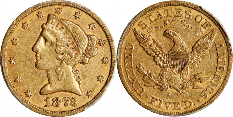 1873-S Liberty Head Half Eagle. EF-45 (PCGS). CAC.
This attractive Choice EF ex...