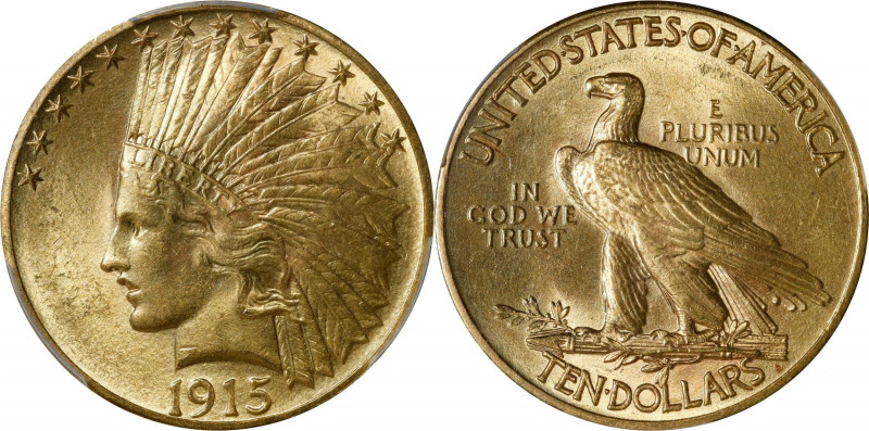 1915 Indian Eagle. MS-64+ (PCGS). CAC.
Coveted CAC approval is sure to endear t...