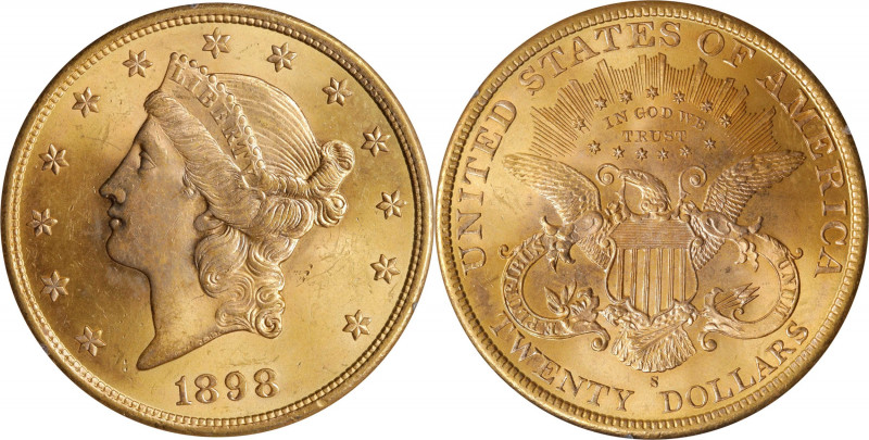 1898-S Liberty Head Double Eagle. MS-62 (PCGS). OGH--First Generation.
This tho...